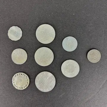 10 Round Antique Chinese Gaming Money Chips