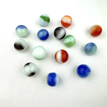 14 Vintage Uranium Glass Marbles