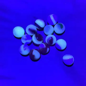 14 Vintage Uranium Glass Marbles