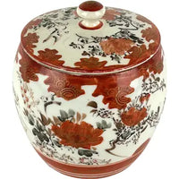 1930s Hand Painted Japanese Kutani Lidded Jar