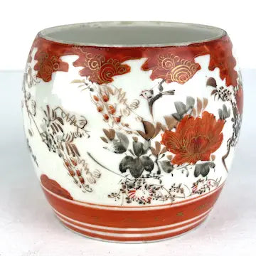 1930s Hand Painted Japanese Kutani Lidded Jar