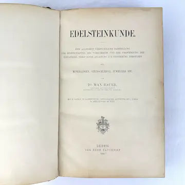 1st Edition Max Bauer Edelsteinkunde Gemology Book 1896