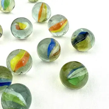 25 Midcentury 4 and 6 Vein Japanese Cat Eye Marbles