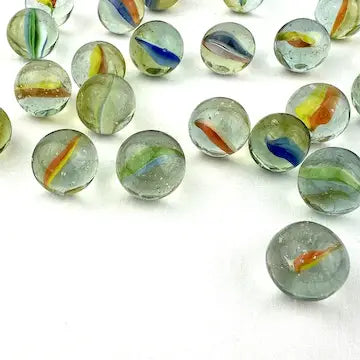 25 Midcentury 4 and 6 Vein Japanese Cat Eye Marbles