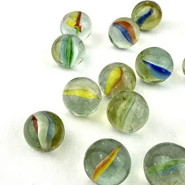 25 Midcentury 4 and 6 Vein Japanese Cat Eye Marbles