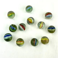 25 Midcentury 4 and 6 Vein Japanese Cat Eye Marbles