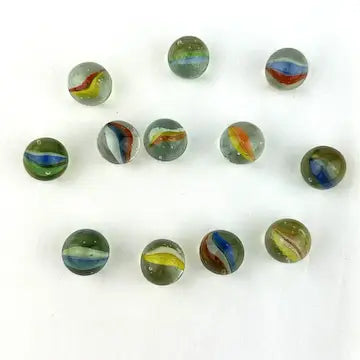 25 Midcentury 4 and 6 Vein Japanese Cat Eye Marbles