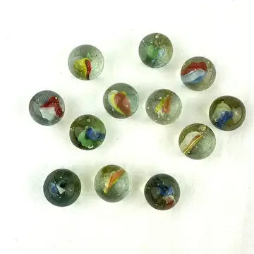 25 Midcentury 4 and 6 Vein Japanese Cat Eye Marbles