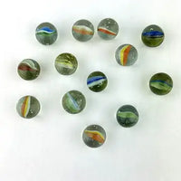 25 Midcentury 4 and 6 Vein Japanese Cat Eye Marbles