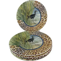 5 Hand Painted Porcelain Savane Plates from Gien France