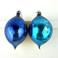 7 Midcentury Polish Blown Glass Ornaments