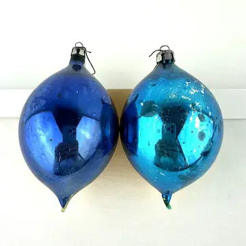 7 Midcentury Polish Blown Glass Ornaments