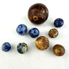 9 Antique Bennington Clay Marbles - 1 Large 1.25”