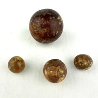 9 Antique Bennington Clay Marbles - 1 Large 1.25”