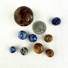 9 Antique Bennington Clay Marbles - 1 Large 1.25”