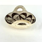 Acoma White Brown Vintage Bowl with Looped Handles