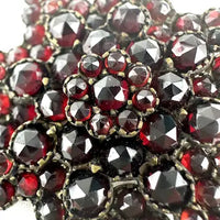 Antique Bohemian Garnet Cluster Star Brooch