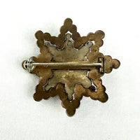 Antique Bohemian Garnet Cluster Star Brooch