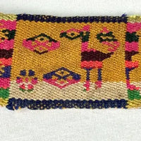 Antique Bolivian Hand Woven Wool Traditional Belt with Tassles