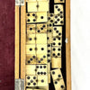 Antique Bone and Ebony Dominoes Game in Dovetailed Wood Box