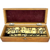 Antique Bone and Ebony Dominoes Game in Dovetailed Wood Box