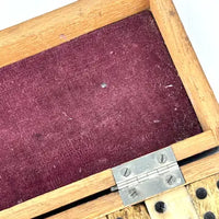 Antique Bone and Ebony Dominoes Game in Dovetailed Wood Box