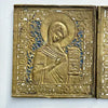 Antique Bronze Russian Traveling Icon Three Panel