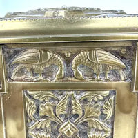 Antique Cast Brass Belgian Jewelry Box