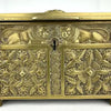 Antique Cast Brass Belgian Jewelry Box