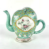 Antique Chinese Famille Vert Peach Shaped Cadogan Teapot