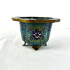 Antique Chinese Quatrefoil Shaped Cloisonne Footed Bowl