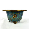 Antique Chinese Quatrefoil Shaped Cloisonne Footed Bowl