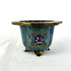 Antique Chinese Quatrefoil Shaped Cloisonne Footed Bowl