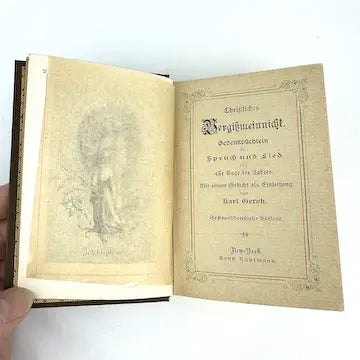 Antique Christian Forget Me Not German Prayer Book