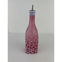 Antique Cranberry Opalescent Bitters/Barber Bootle with Seaweed Pattern