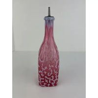 Antique Cranberry Opalescent Bitters/Barber Bootle with Seaweed Pattern