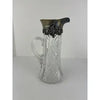 Antique Crystal Cut Silver Collared Claret Pitcher with Highball Glasses