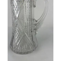 Antique Crystal Cut Silver Collared Claret Pitcher with Highball Glasses