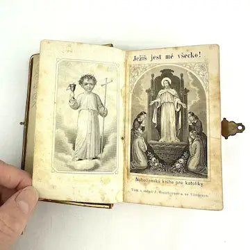 Antique Czech Prayer Book with Bone and Celluloid Details