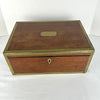 Antique English Rosewood and Brass Military Travel Writing Desk