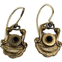 Antique Etruscan Revival Gold Filled Earrings