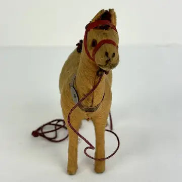 Antique Flocked German Matchstick Leg Camel and Donkey