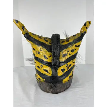 Antique Folk Art Guerrero Leather Tiger Ceremonial Mask