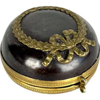 Antique French Ebonized Metal Empire Style Ring Box