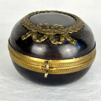 Antique French Ebonized Metal Empire Style Ring Box