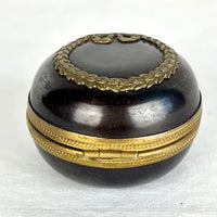 Antique French Ebonized Metal Empire Style Ring Box