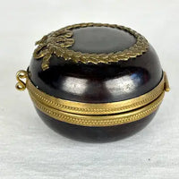 Antique French Ebonized Metal Empire Style Ring Box