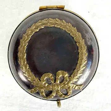 Antique French Ebonized Metal Empire Style Ring Box