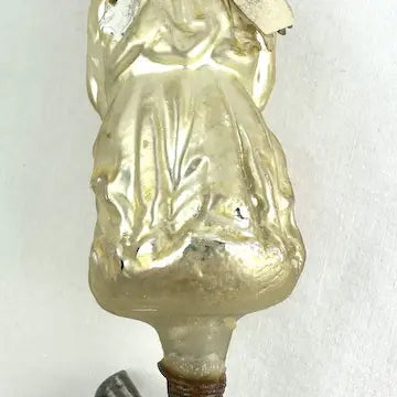 Rare Antique German Blown Glass Angel Clip Ornament