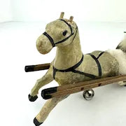 Antique German Santa and Horse Drawn Sleigh Pull Toy